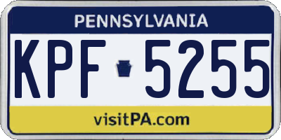PA license plate KPF5255