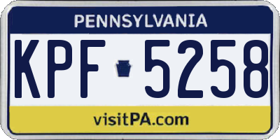 PA license plate KPF5258