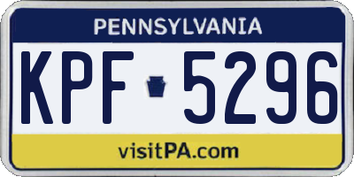 PA license plate KPF5296
