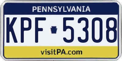 PA license plate KPF5308