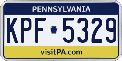 PA license plate KPF5329