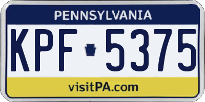 PA license plate KPF5375