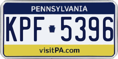 PA license plate KPF5396