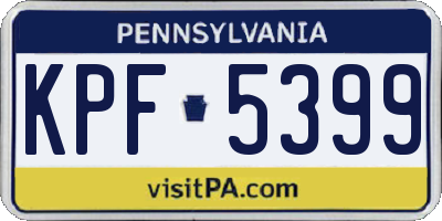 PA license plate KPF5399