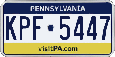 PA license plate KPF5447