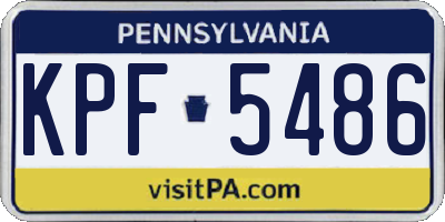PA license plate KPF5486