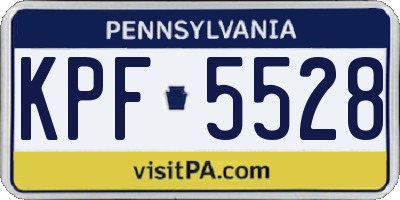 PA license plate KPF5528