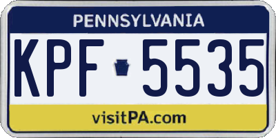PA license plate KPF5535