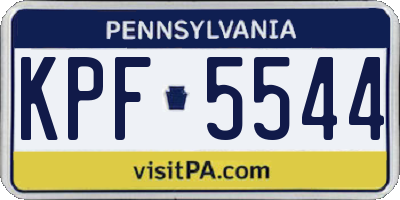 PA license plate KPF5544