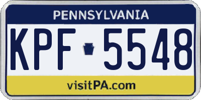 PA license plate KPF5548