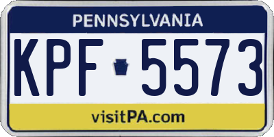 PA license plate KPF5573