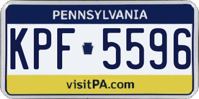 PA license plate KPF5596