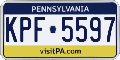 PA license plate KPF5597