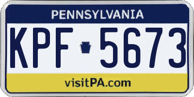 PA license plate KPF5673