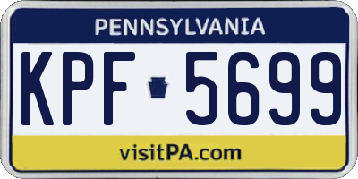 PA license plate KPF5699