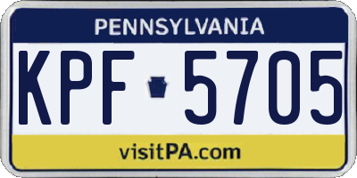 PA license plate KPF5705