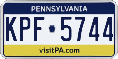 PA license plate KPF5744