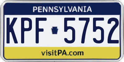 PA license plate KPF5752