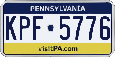 PA license plate KPF5776