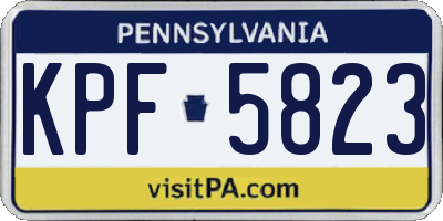 PA license plate KPF5823