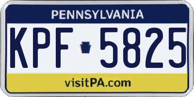 PA license plate KPF5825