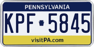 PA license plate KPF5845