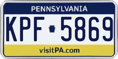 PA license plate KPF5869