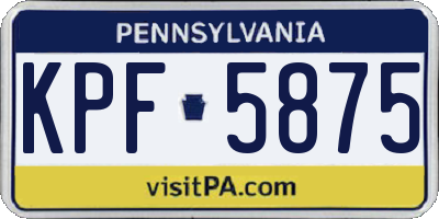 PA license plate KPF5875