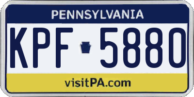 PA license plate KPF5880