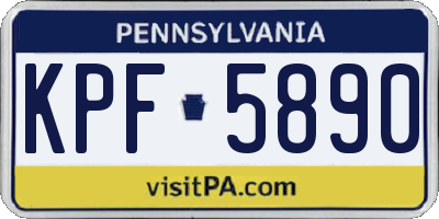 PA license plate KPF5890