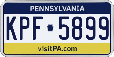 PA license plate KPF5899