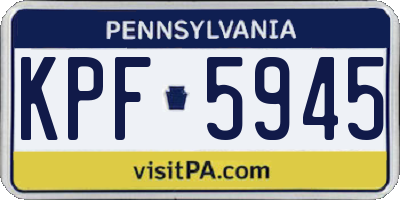 PA license plate KPF5945