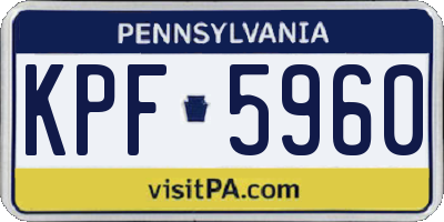 PA license plate KPF5960