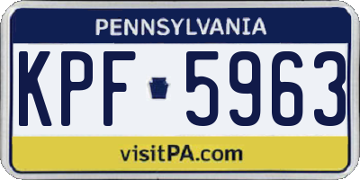 PA license plate KPF5963