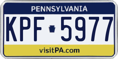 PA license plate KPF5977