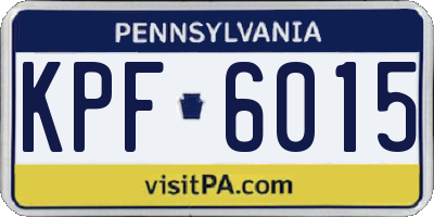 PA license plate KPF6015