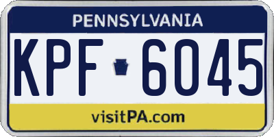 PA license plate KPF6045