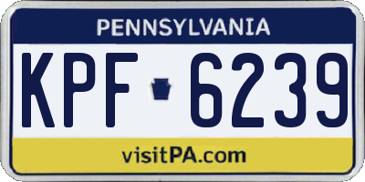 PA license plate KPF6239