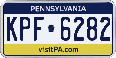 PA license plate KPF6282