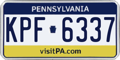 PA license plate KPF6337