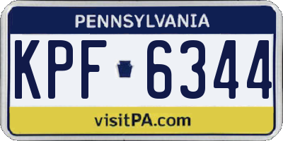 PA license plate KPF6344