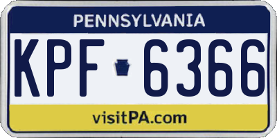 PA license plate KPF6366