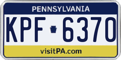 PA license plate KPF6370