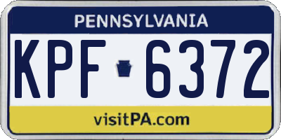PA license plate KPF6372