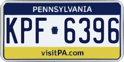 PA license plate KPF6396