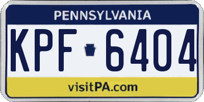 PA license plate KPF6404