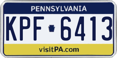 PA license plate KPF6413