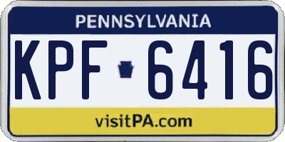 PA license plate KPF6416