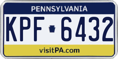 PA license plate KPF6432