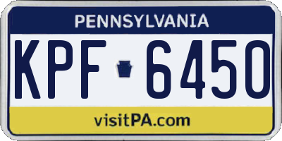 PA license plate KPF6450